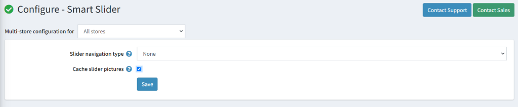 smart slider configuration page